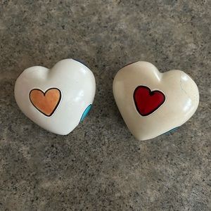 ❤️ ONE Puffy Soapstone Heart with More Hearts Decor or Paperweight, Fair Trade